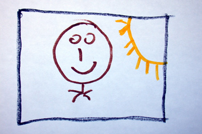 Dibujo infantil con cara y sol. http://recursos.cnice.mec.es/bancoimagenes2/buscador/index.php