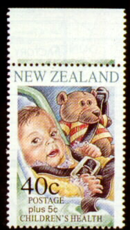 Sello de Nueva Zelanda sobre seguridad vial infantil: sillas especiales